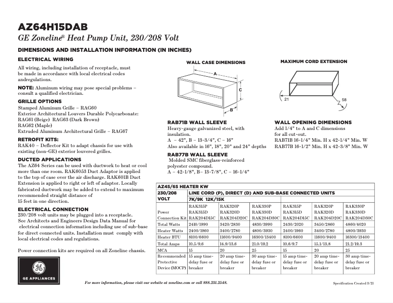 Image de la première page du manuel de l'appareil AZ64H15DAB