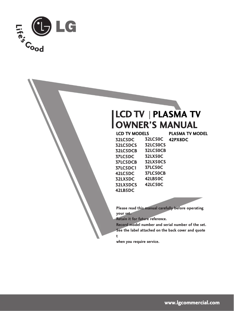 Imagen de la primera página del manual del dispositivo 32LC5DC