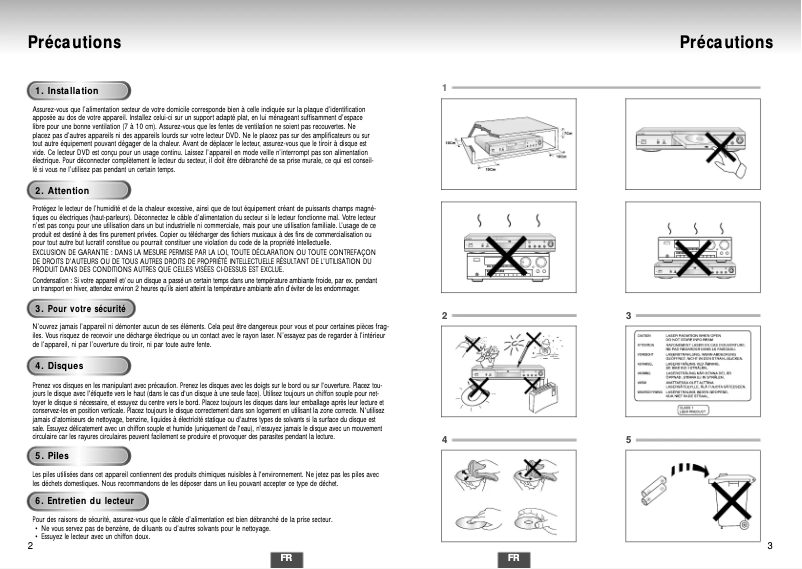 Page 1 de la notice Manuel utilisateur Samsung DVD-S425