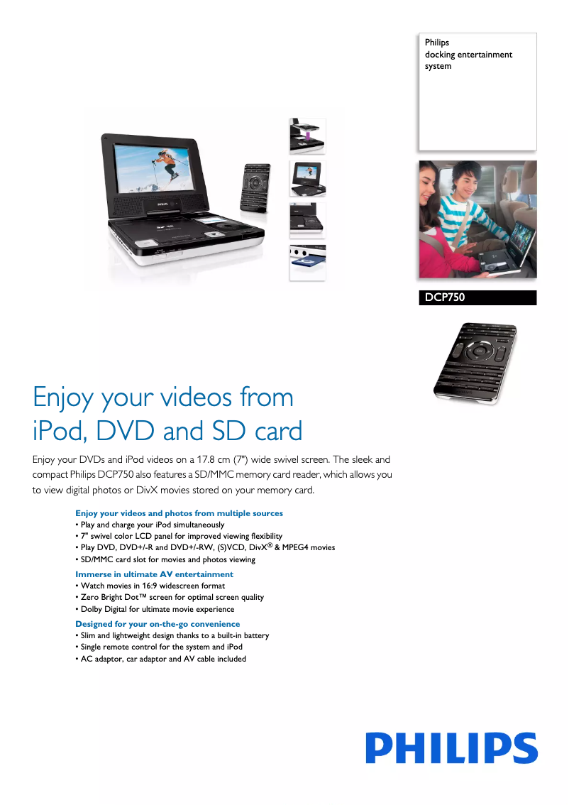 Page 1 de la notice Brochure Philips DCP750