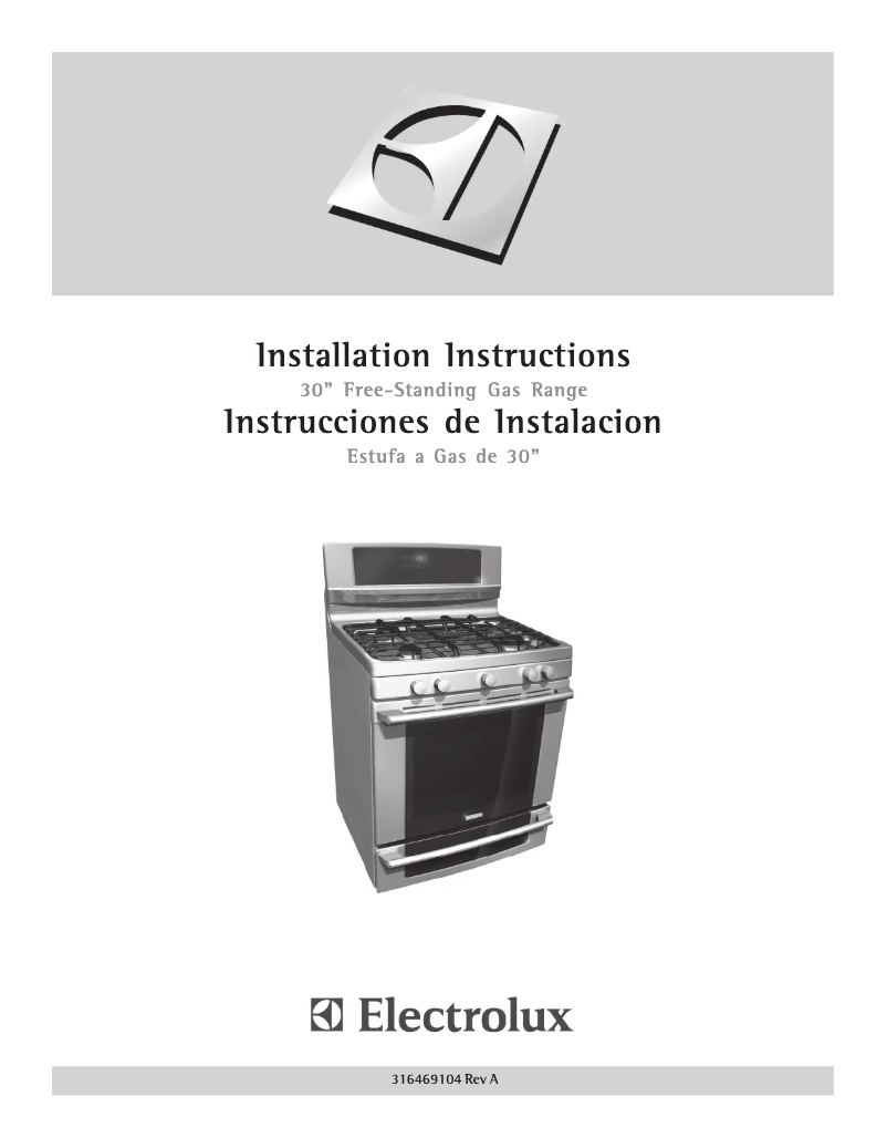 Página 1 del manual Guía de instalación Electrolux EI30GF55GB