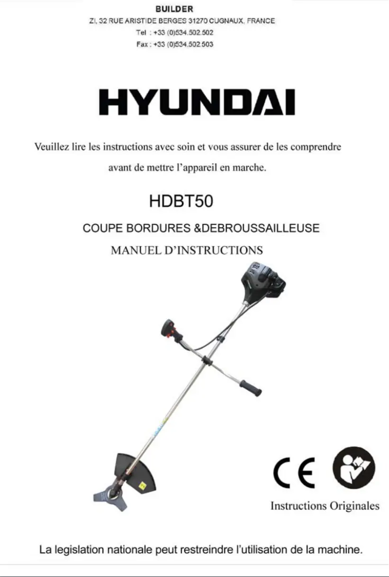 Page 1 de la notice Manuel utilisateur Hyundai HDBT50