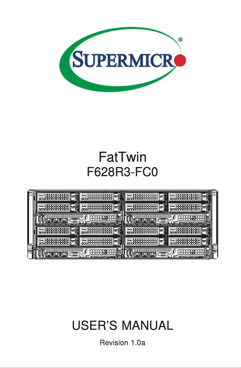 Image de la première page du manuel de l'appareil SuperServer F628R3-FC0