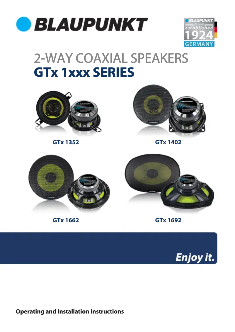 Page 1 de la notice Manuel utilisateur Blaupunkt GTx 2652