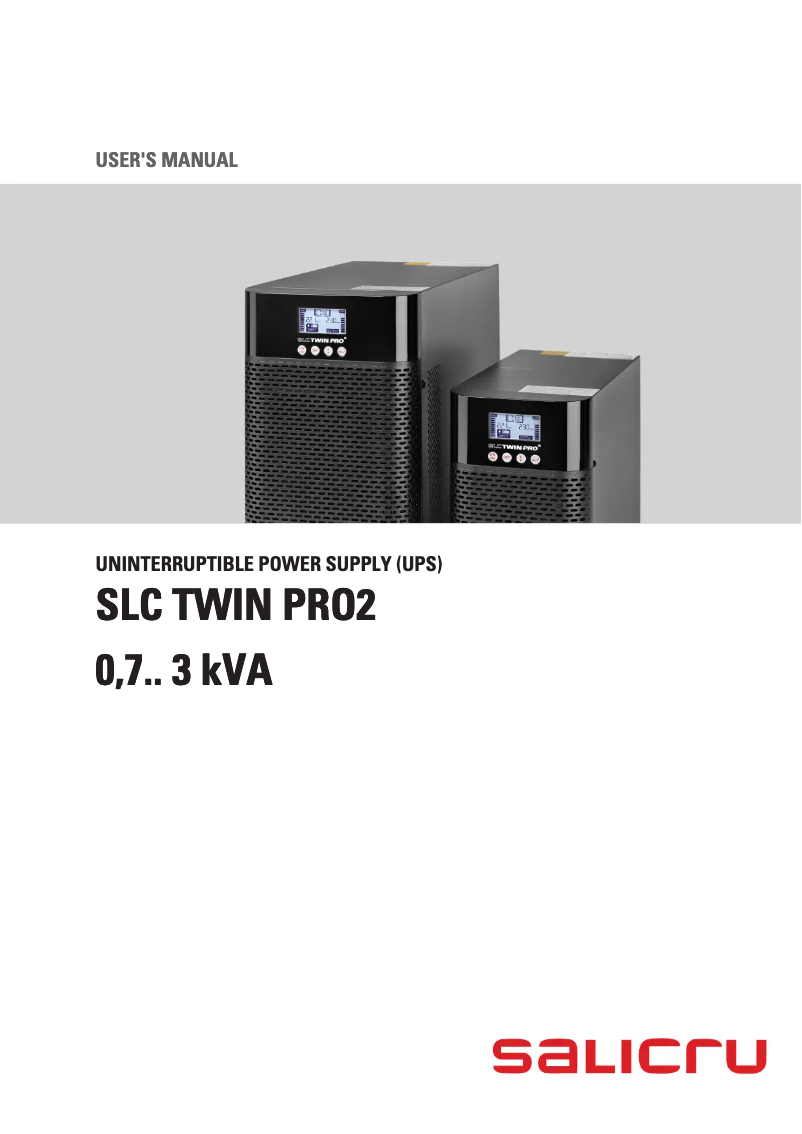Image de la première page du manuel de l'appareil SLC 3000 TWIN PRO 2