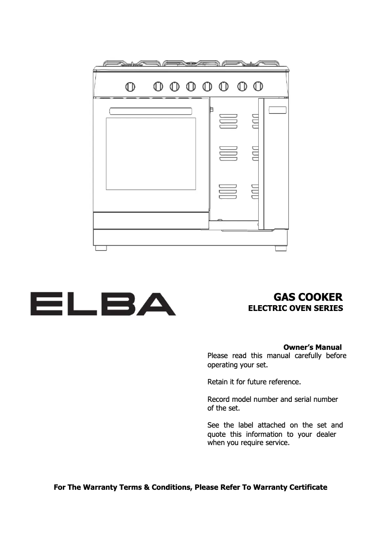 Page 1 de la notice Manuel utilisateur Elba EGC-C9784E(BK)