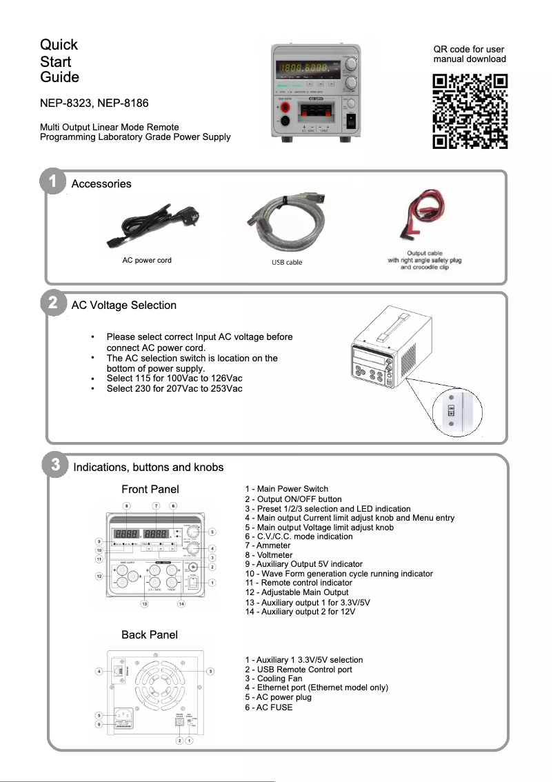 Page n°1 - Manuel utilisateur Manson NEP-8323