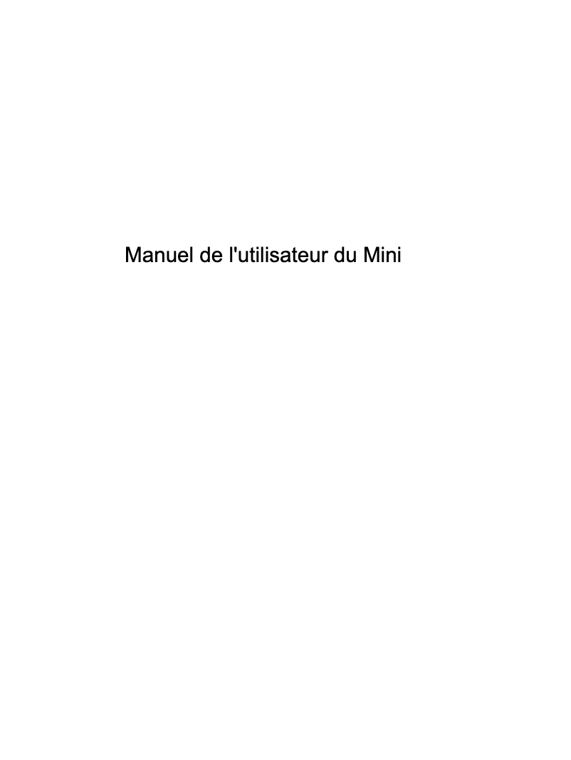 Page 1 de la notice Manuel utilisateur HP Mini 2102