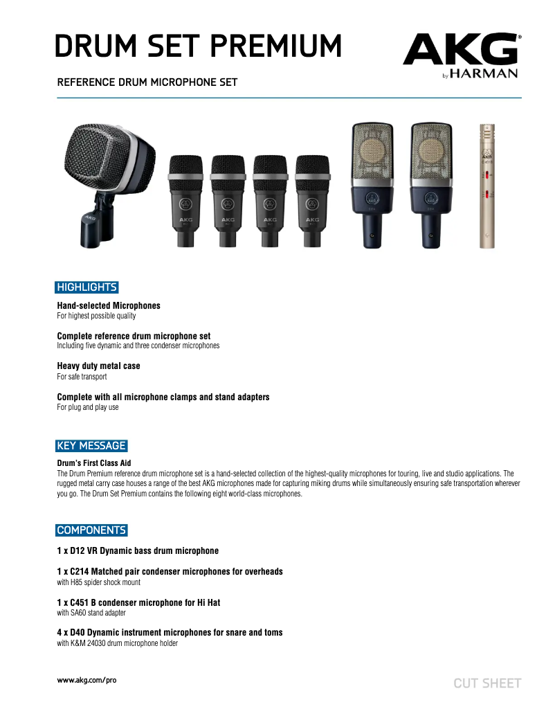Page n°1 - Manuel utilisateur AKG Drum Set Premium