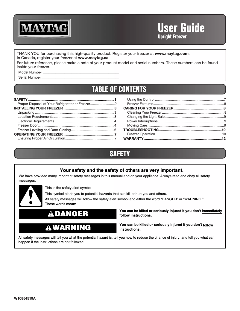 Page n°1 - Manuel utilisateur Maytag MZF34X16DW