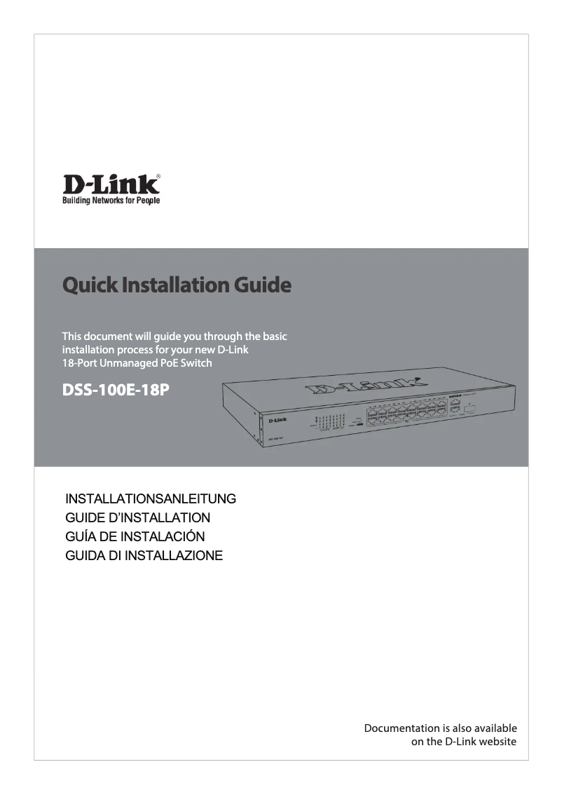 Page n°1 - Guide d'installation D-Link DSS-100E