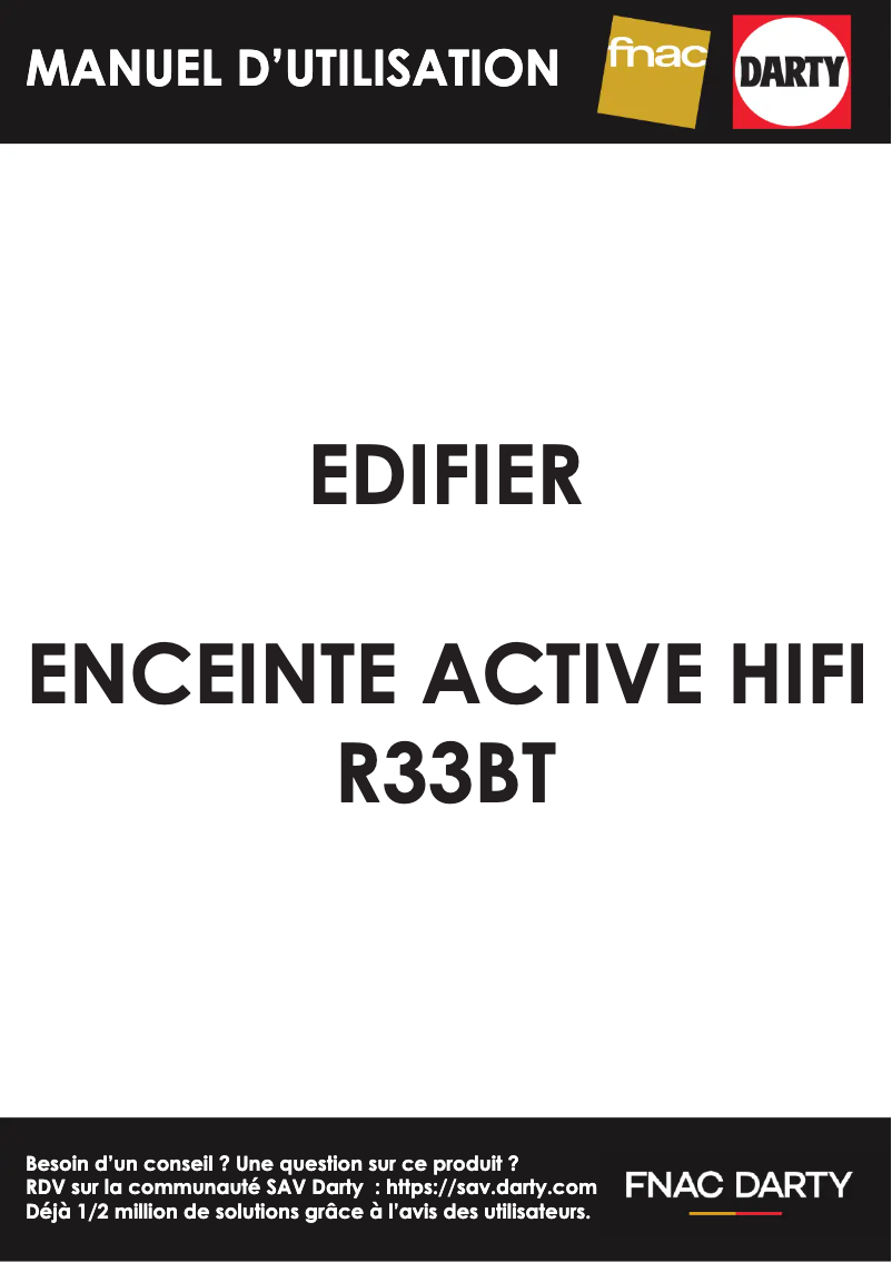 Page n°1 - Manuel utilisateur Edifier R33BT