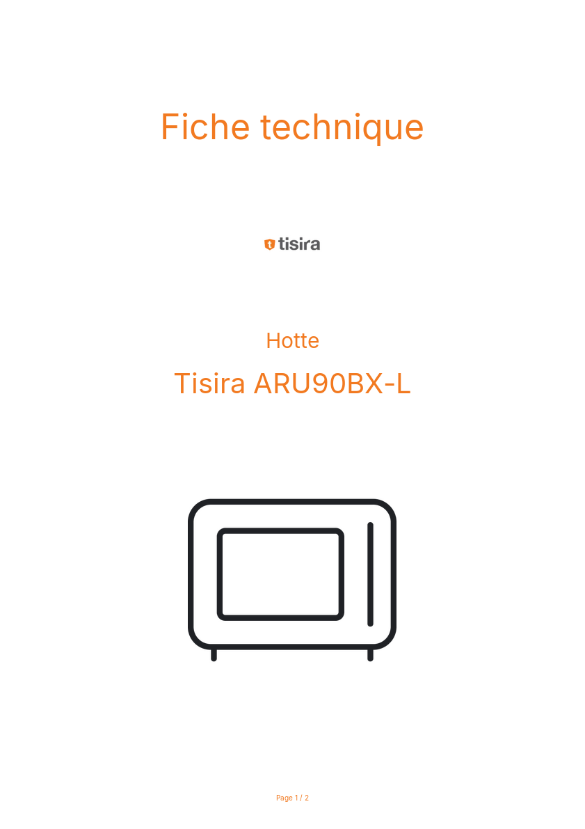 Page n°1 - Fiche technique Tisira ARU90BX-L