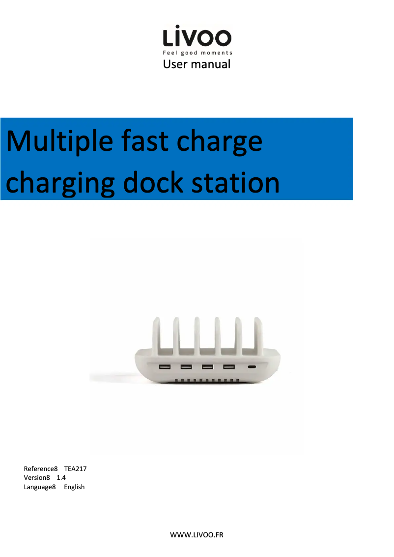 Page 1 de la notice Manuel utilisateur Livoo TEA217