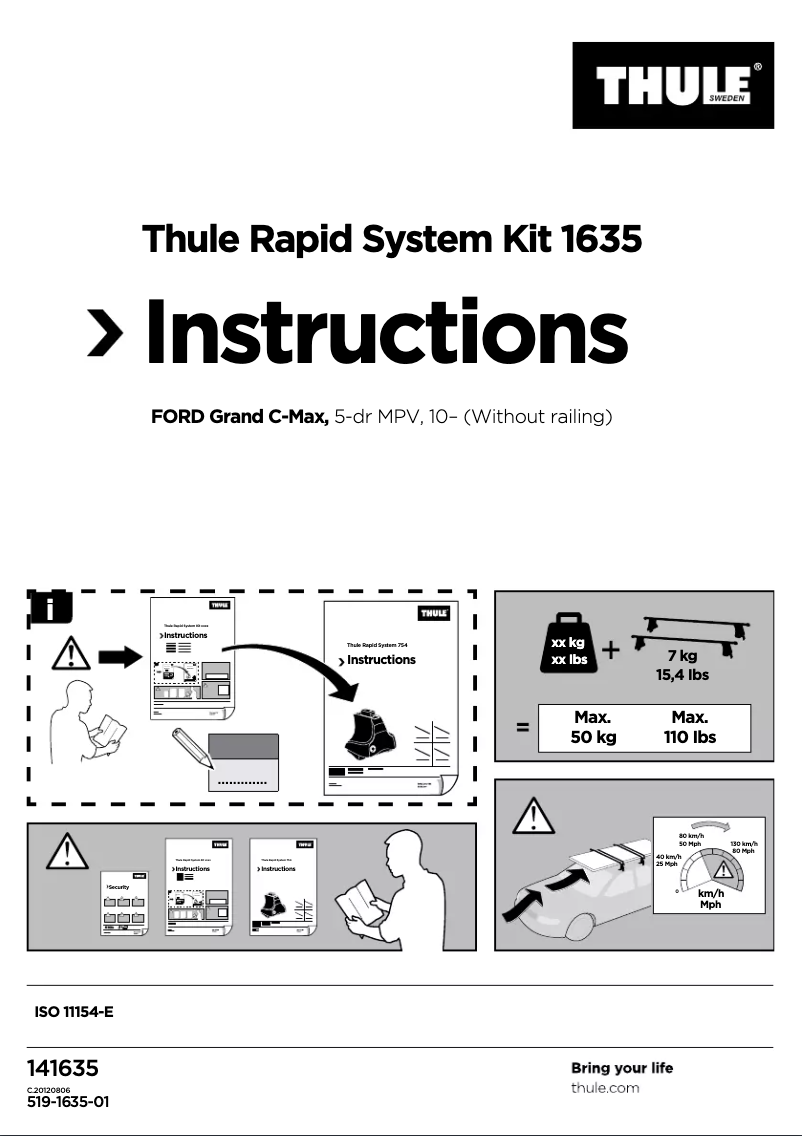 Page 1 de la notice Manuel utilisateur Thule Rapid System Kit 1635