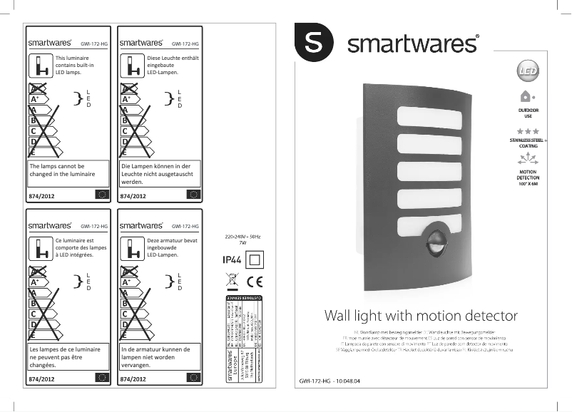 Page n°1 - Manuel utilisateur Smartwares GWI-172-HG
