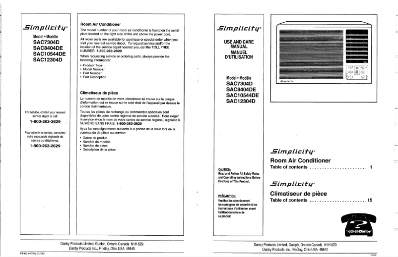 Image de la première page du manuel de l'appareil SAC7304D