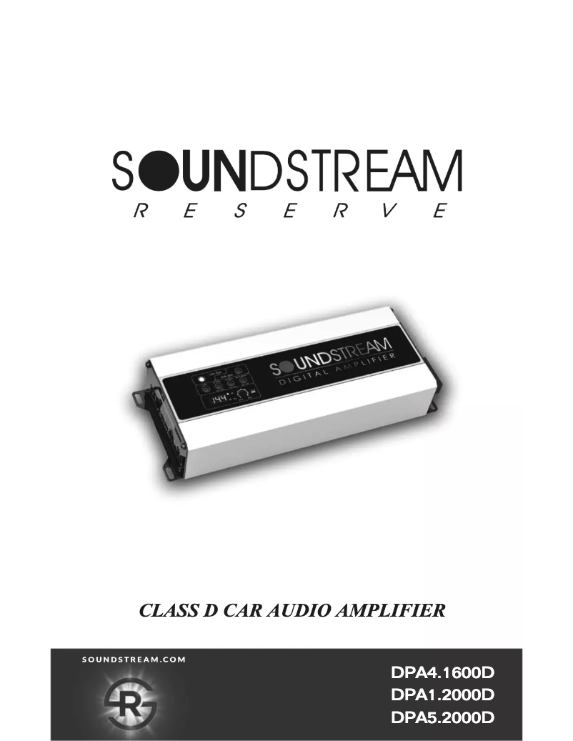 Page 1 de la notice Manuel utilisateur Soundstream Reserve DPA1.2000D