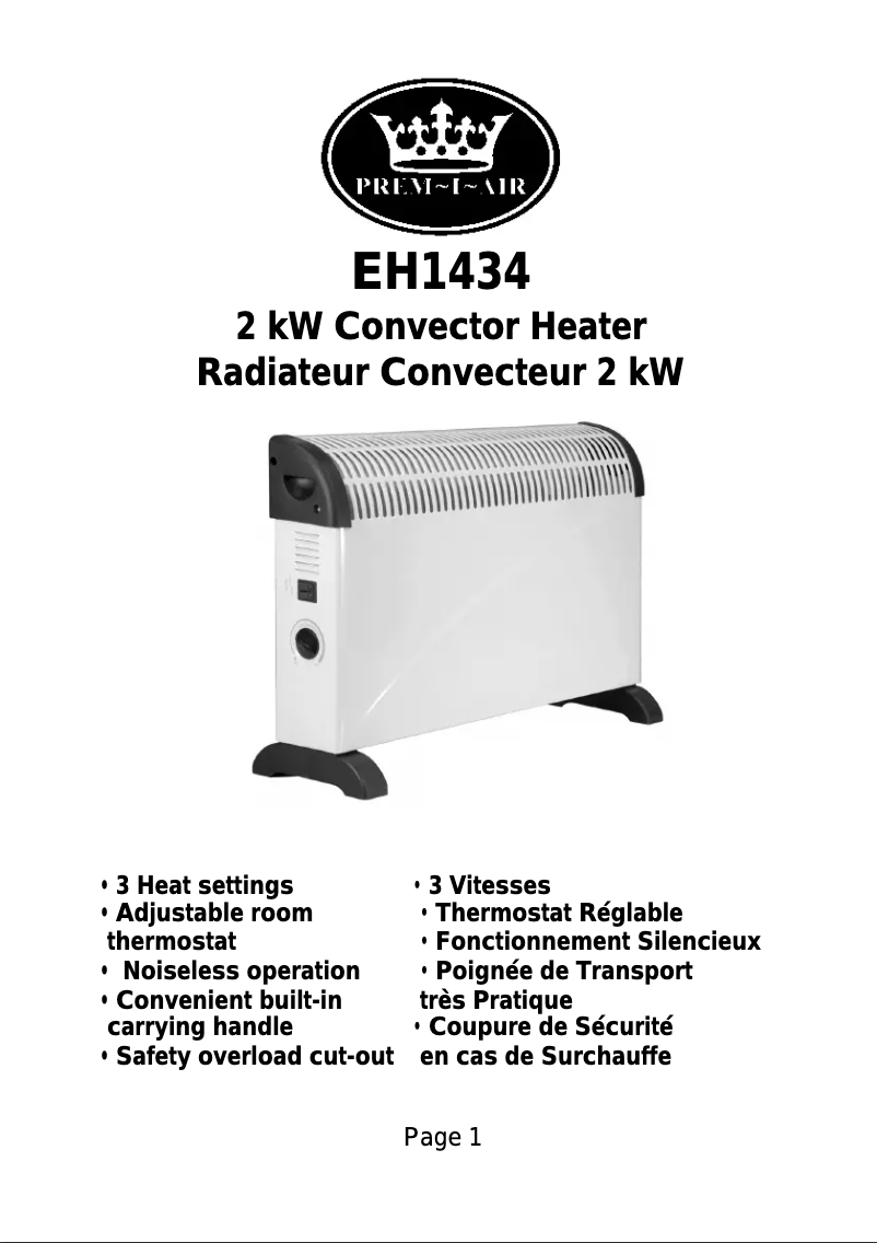 Image de la première page du manuel de l'appareil EH1434