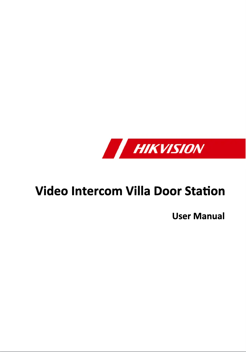 Page n°1 - Manuel utilisateur Hikvision DS-KV6113