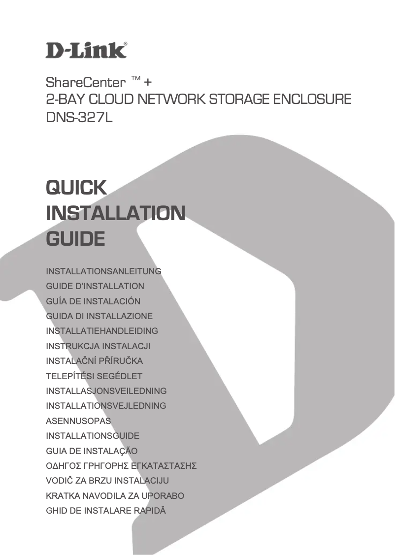 Page n°1 - Guide d'installation D-Link DNS-327L