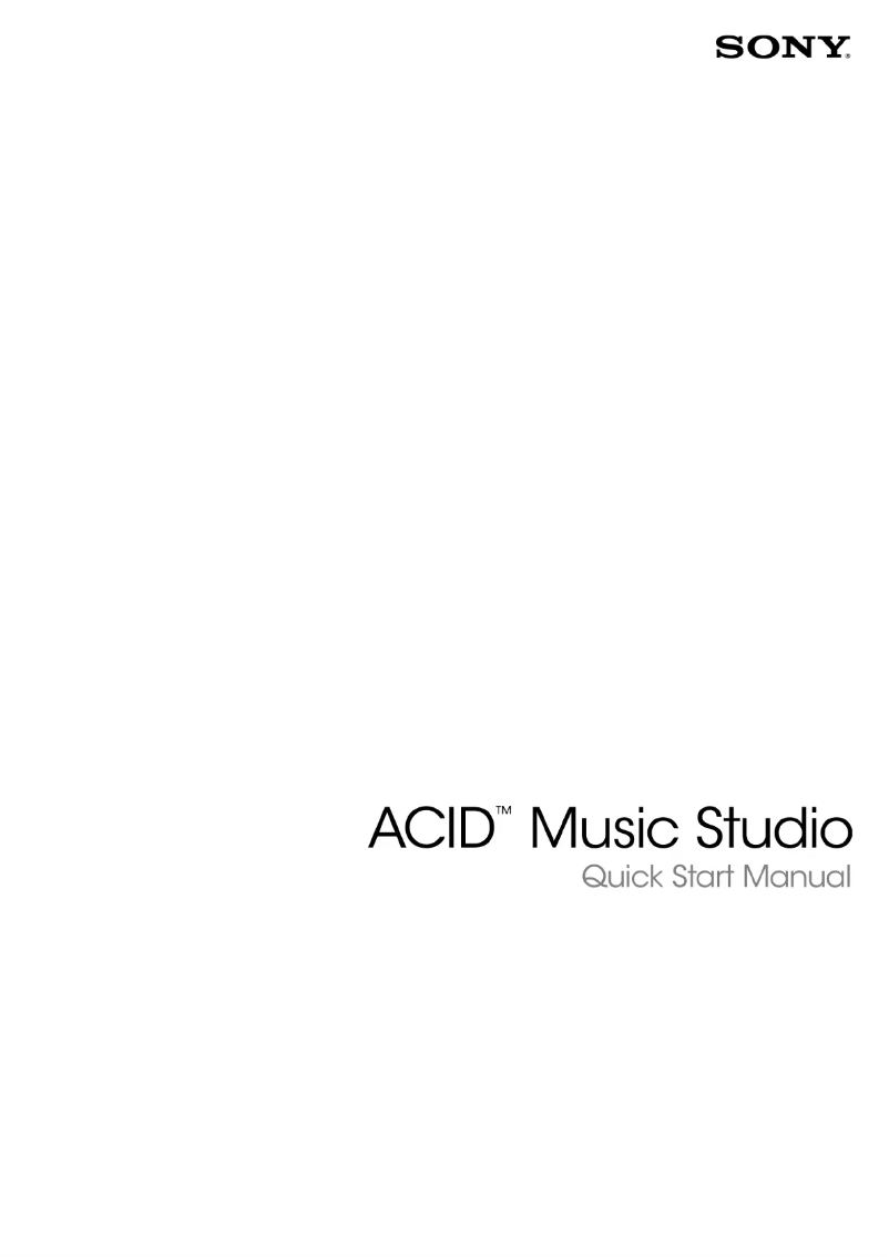 Page n°1 - Manuel utilisateur Sony Acid Music Studio 8.0