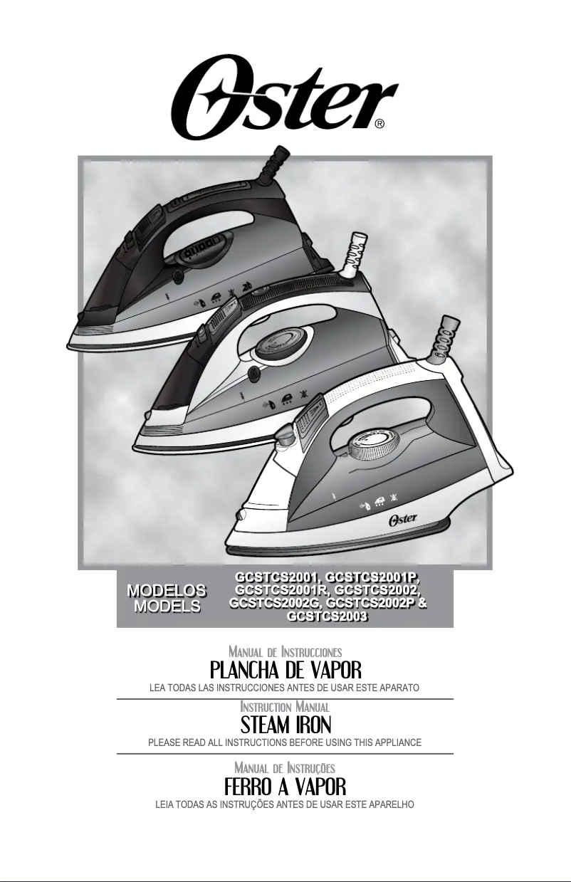 Page 1 de la notice Manuel utilisateur Oster GCSTCS2001P