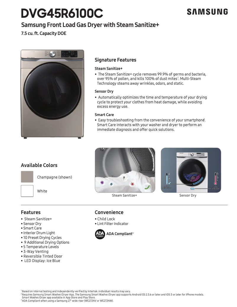 Image de la première page du manuel de l'appareil DVG45R6100W