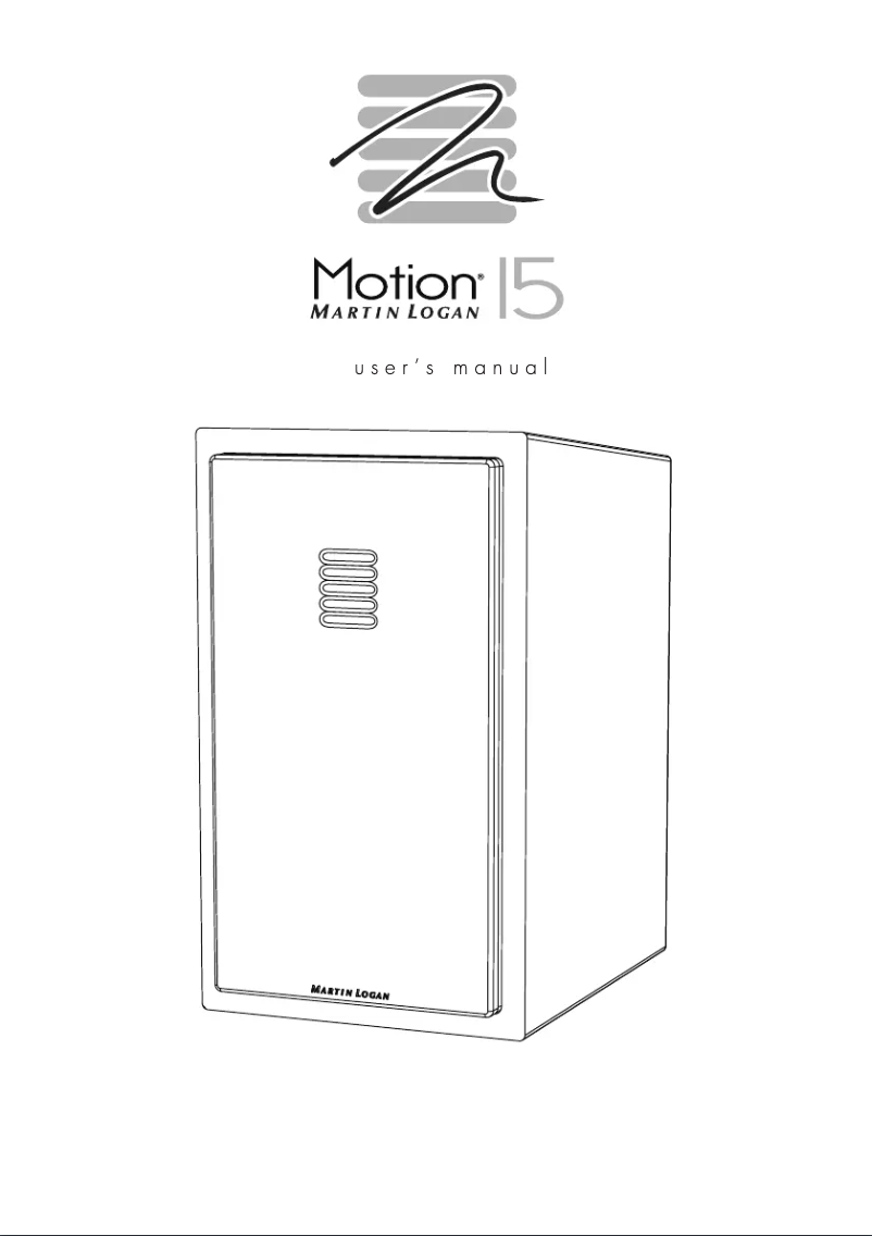 Page 1 de la notice Manuel utilisateur Martin Logan Motion 15
