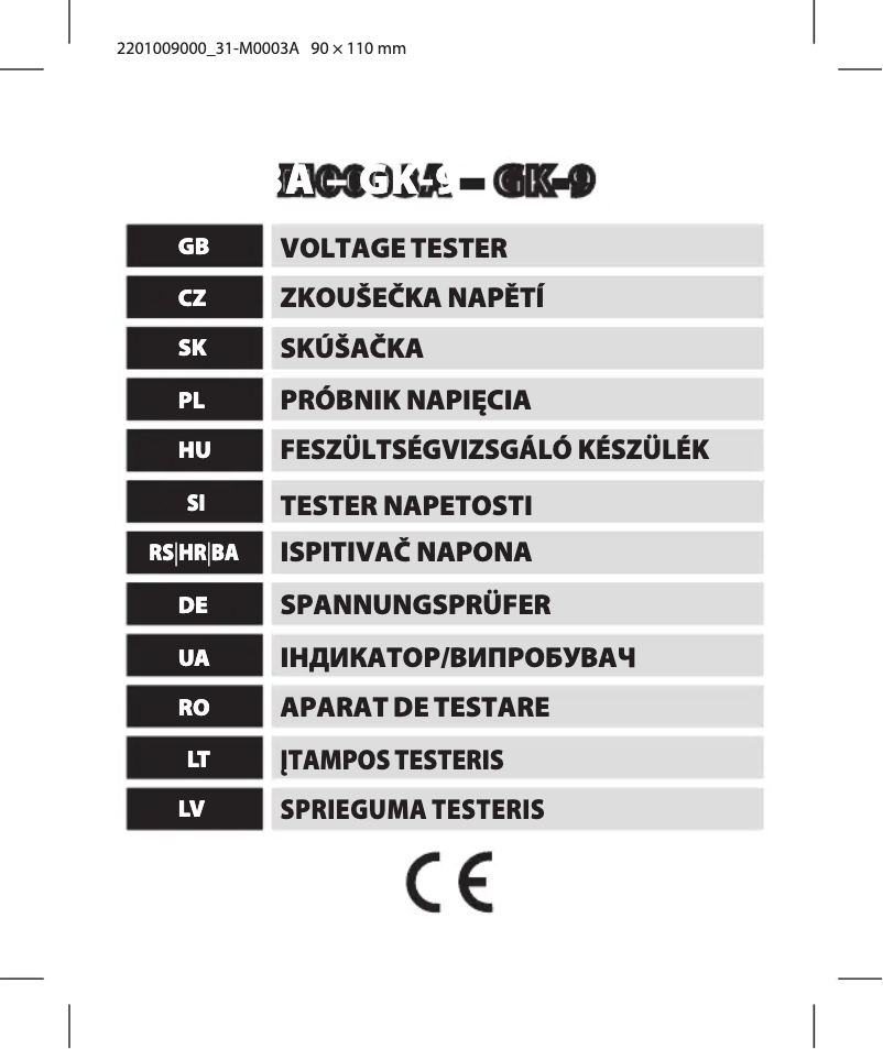 Page n°1 - Manuel utilisateur Emos GK-9