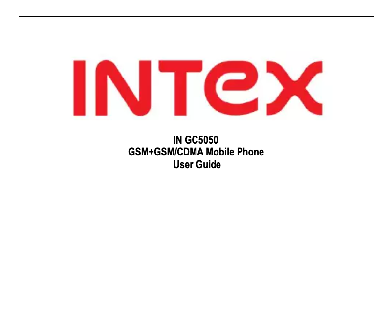 Page n°1 - Manuel utilisateur Intex IN GC5050