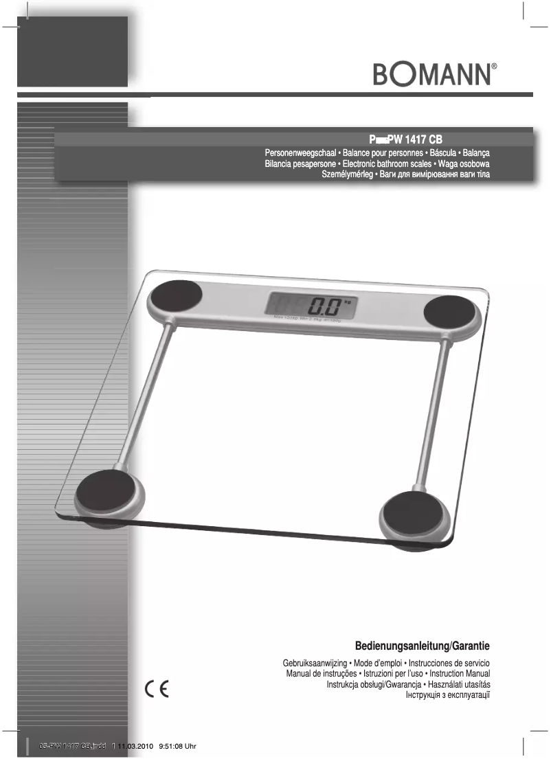 Page 1 de la notice Manuel utilisateur Bomann PW 1417 CB