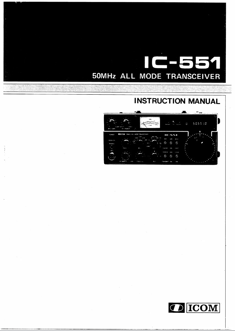 Page n°1 - Manuel utilisateur ICOM IC-551
