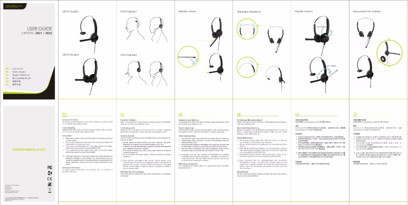 Page n°1 - Manuel utilisateur Addasound Crystal 2821