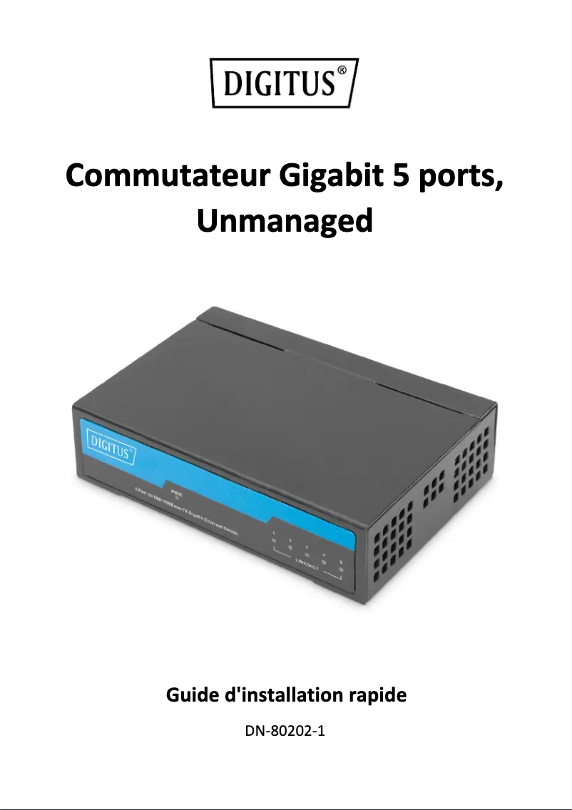 Image de la première page du manuel de l'appareil DN-80202-1