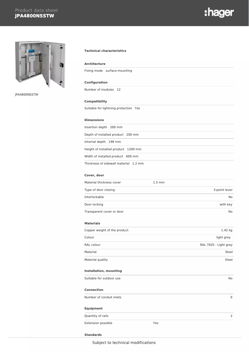 Image de la première page du manuel de l'appareil JPA4800NSSTW