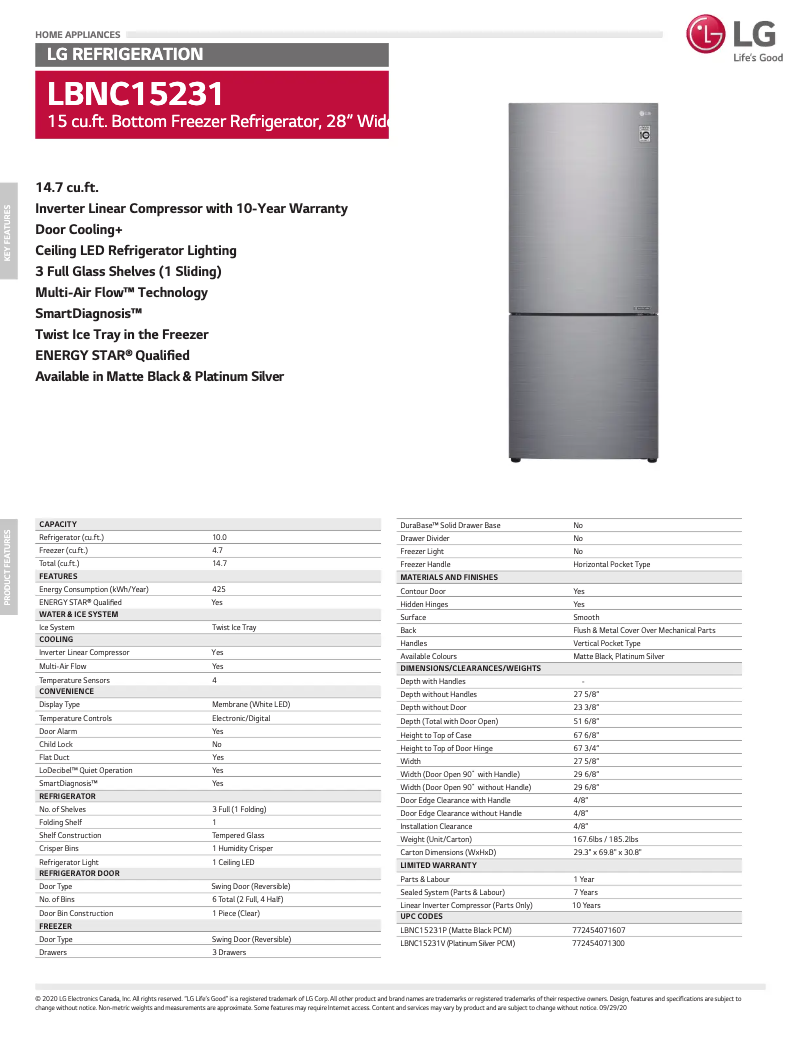 Image de la première page du manuel de l'appareil LBNC15231P