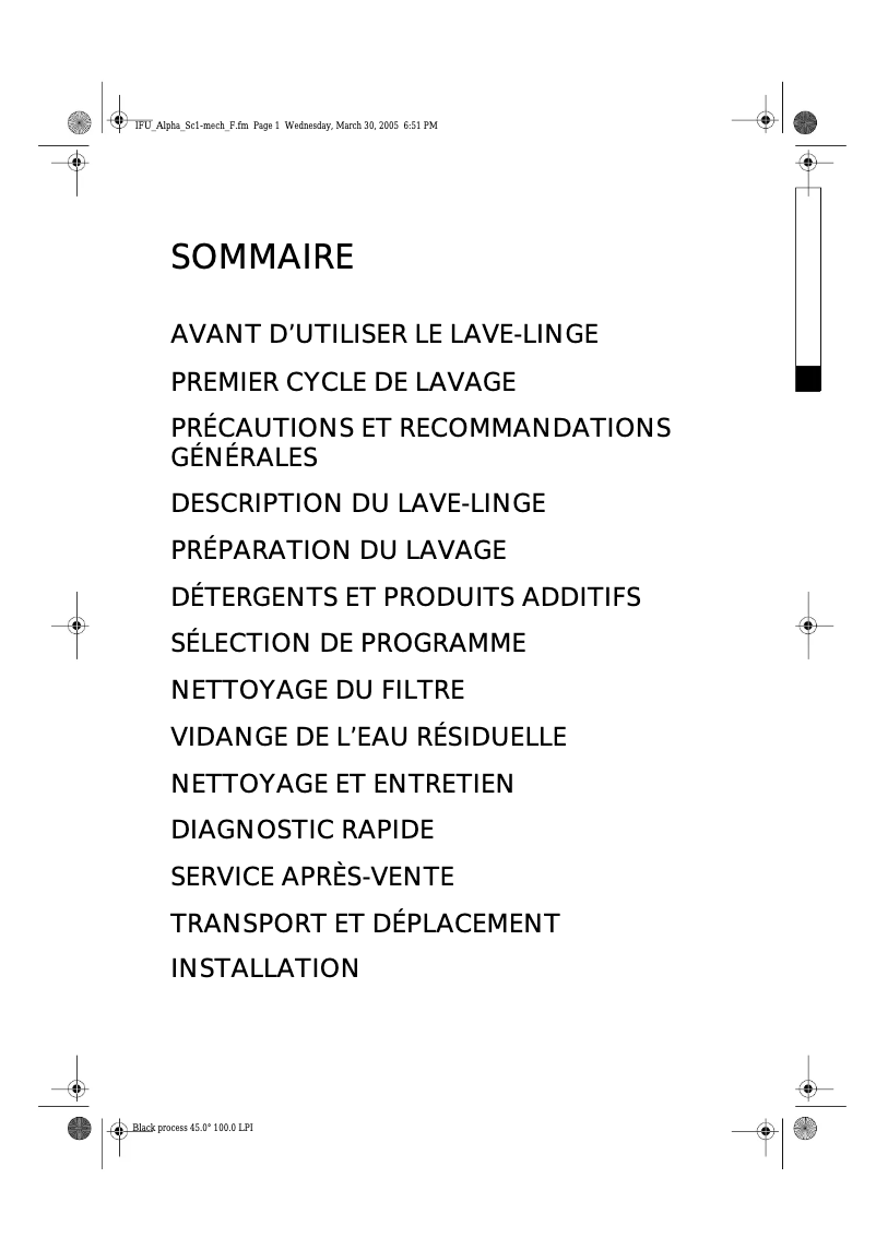 Page 1 de la notice Manuel utilisateur Laden EV 1068