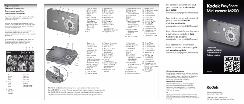 Image de la première page du manuel de l'appareil EasyShare M200