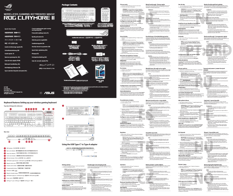 Image de la première page du manuel de l'appareil ROG Claymore II