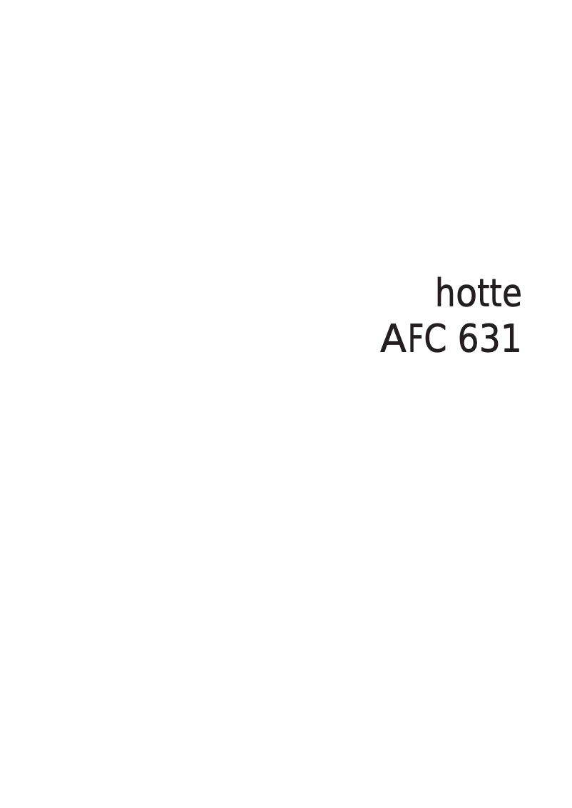 Page n°1 - Manuel utilisateur Arthur Martin-Electrolux AFC631N