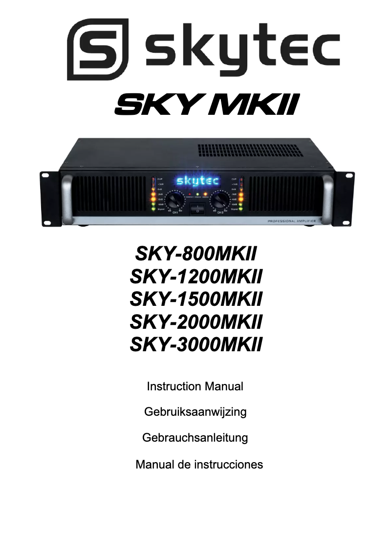 Page n°1 - Manuel utilisateur Skytec SKY MKII