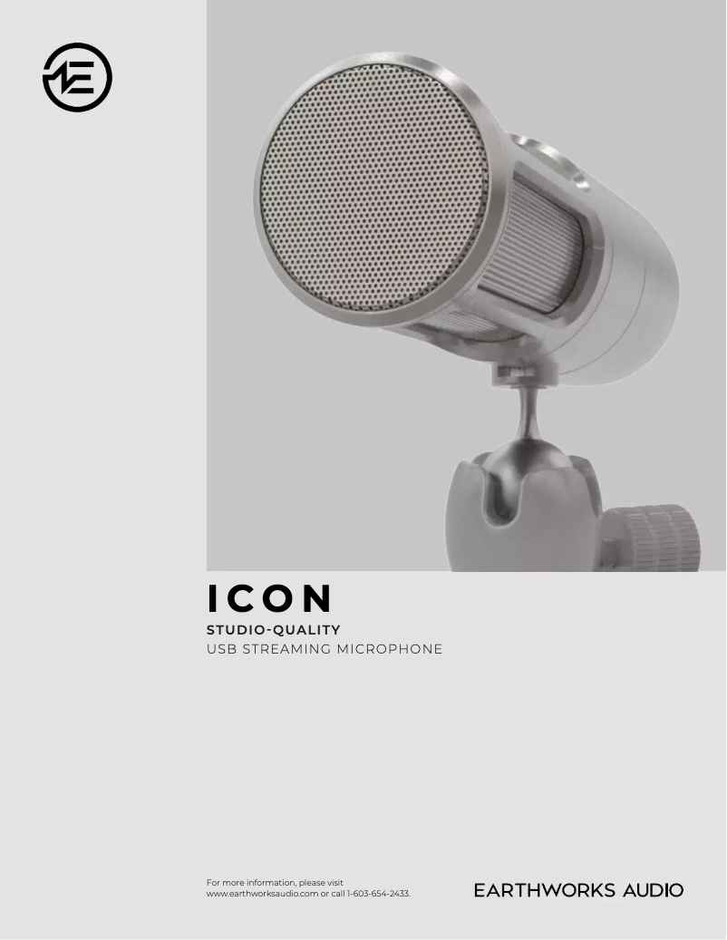 Page 1 de la notice Manuel utilisateur Earthworks Icon