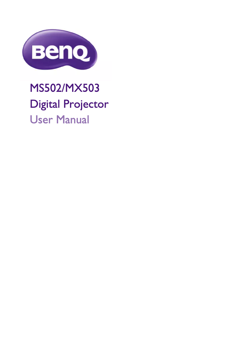 Page n°1 - Manuel utilisateur BenQ 9H.J6F77.13E