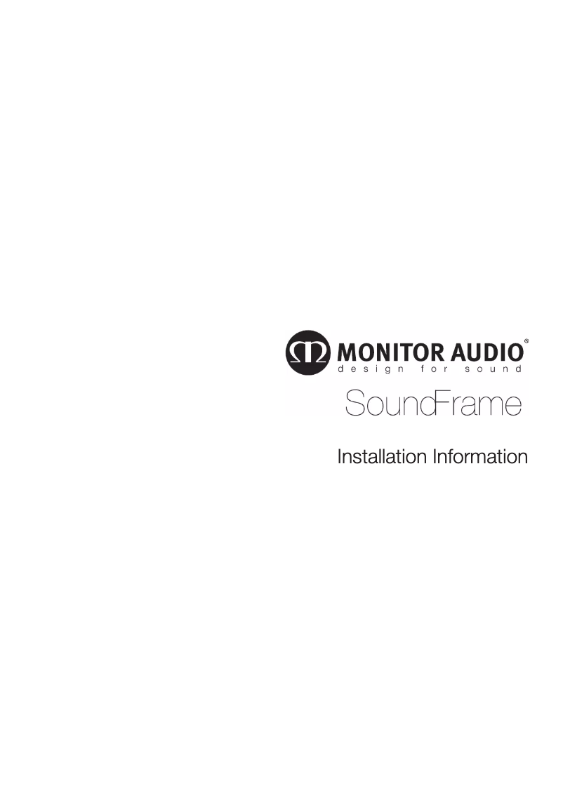 Page n°1 - Manuel utilisateur Monitor Audio SoundFrame SF1