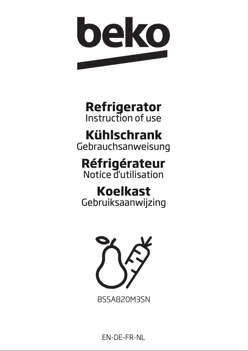 Page n°1 - Manuel utilisateur Beko BSSA820M3SN