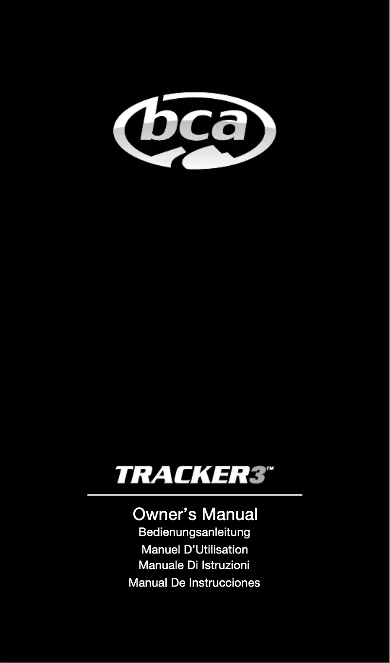 Page n°1 - Manuel utilisateur BCA Tracker 3