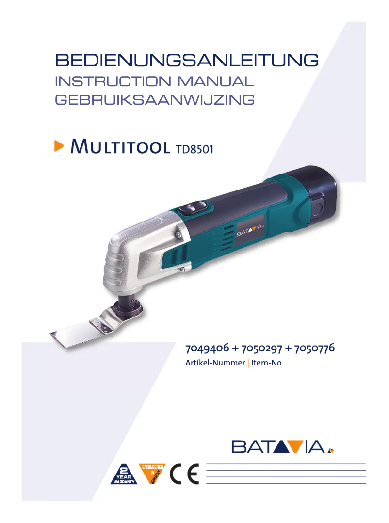 Page 1 de la notice Manuel utilisateur Batavia TD8501