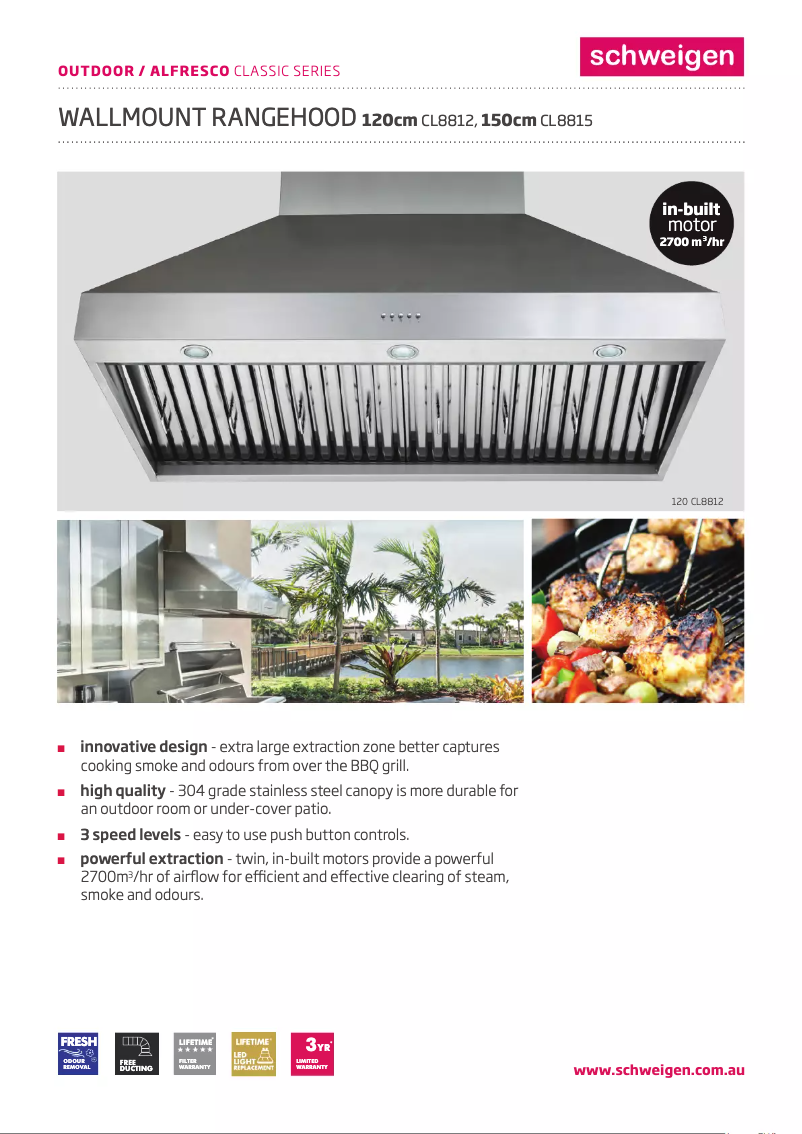 Página 1 del manual Ficha técnica Schweigen CL8812