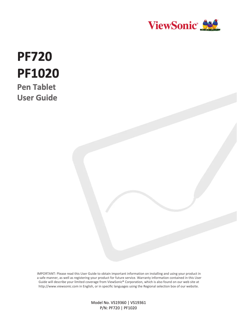 Image de la première page du manuel de l'appareil PF1020